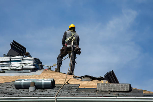 Professional Roof Repair technician working in Leslie, MI